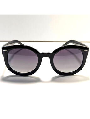 Grinder Punch Women's Black Round Sunglasses Purple Gradient Lenses Stylish